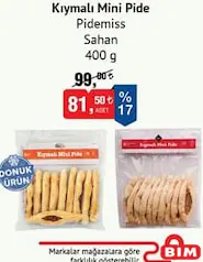 PİDEMİSS/SAHAN KIYMALI MİNİ PİDE 400 G